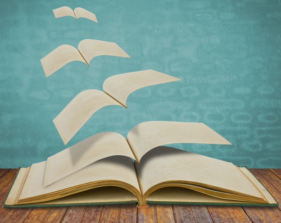 Open flying old books